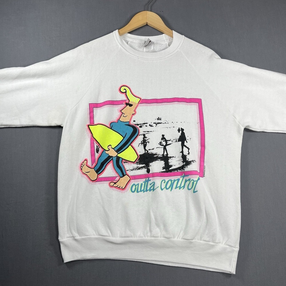 Vintage 80's Ocean Pacific Surf Crewneck Sweatshirt Size XL 1988 Surfer